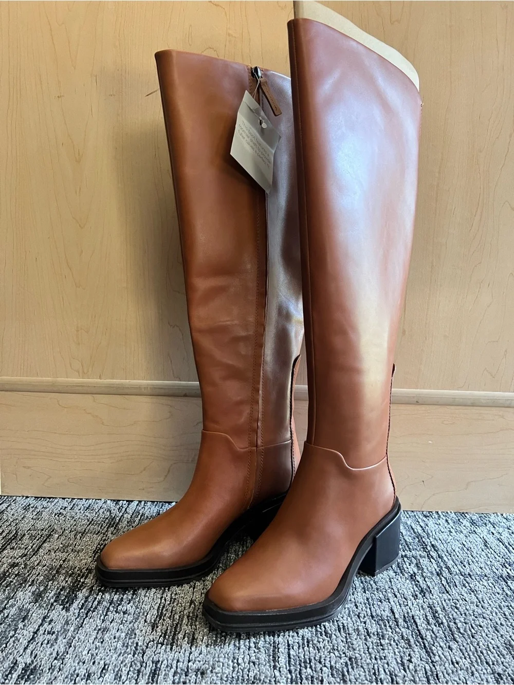 Franco Sarto Cognac Brown Over-the-Knee Leather Boots